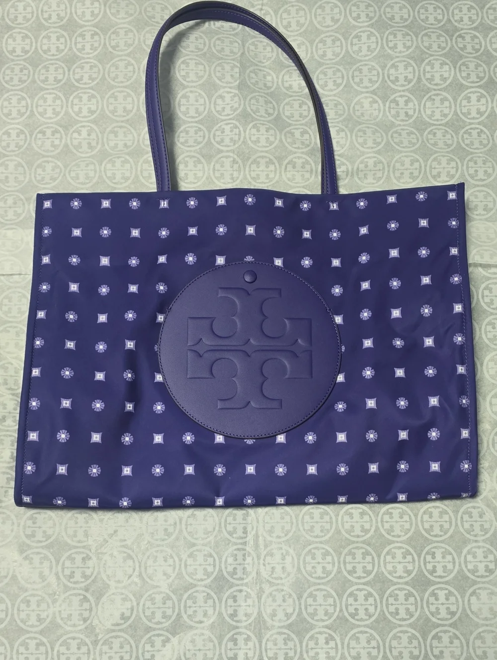 Tory Burch Purple Logo Medallion Tote